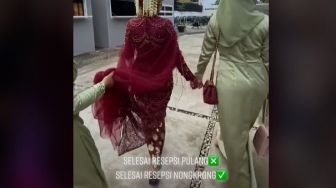 Habis Menikah Malah Nongkrong, Penampilan Pengantin Wanita Ini Jadi Sorotan