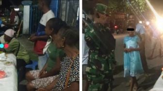 Anggota TNI Bertemu Ibu Sedang Jualan di Pelabuhan, Momen Beri Hormat Bikin Terharu