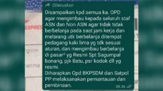 Heboh Pesan Berantai ASN Padangsidimpuan Dilarang Beli Jualan PKL