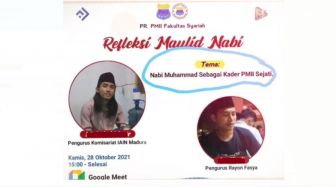 Sebut Nabi Muhammad Sebagai Kader PMII Sejati, Pamflet Kajian Kampus di Madura Viral