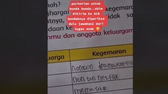 Dapat Tugas Sekolah soal Kegemaran Keluarga, Jawaban Bocah Ini Bikin Ngakak bin Malu