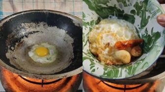 Cara Tak Biasa Saat Tak Ada Kompor, Masak Telur Pakai Tisu Dan Minyak