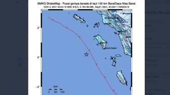 Gempa Nias Barat Bermagnitudo 6,2 Tak Picu Tsunami