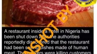 CEK FAKTA: Restoran di Nigeria Tutup karena Jual Daging Manusia, Benarkah?