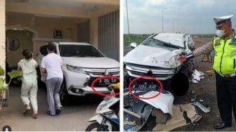 Kecelakaan Maut di Tol Jombang, Plat Nomor Mobil di TKP dan di Foto IG Vanessa Angel Sama