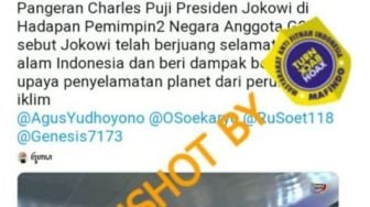 CEK FAKTA: Jokowi Dapat Pujian dari Pangeran Charles karena Selamatkan Alam, Benarkah?