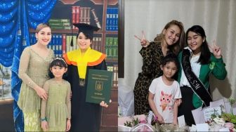 5 Potret Ayu Ting Ting Hadiri Wisuda Adik, Memesona Pakai Kebaya Hijau