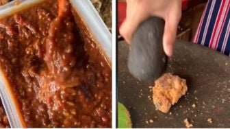 Viral Pria Makan Ayam Geprek Pakai Wadah Tak Terduga, Warganet: Nggak Dulu Deh