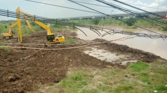 Antisipasi Banjir, Tanggul Dibangun Cegah Kali Lamong Meluap