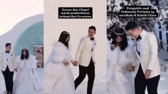 Viral Video Pengantin Asal Indonesia Menikah di Kutub Utara