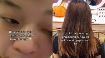 Viral Wanita Minta Cat Rambut Ungu, Alasannya Bikin Satu Salon Nangis Sedih