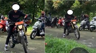 Viral Aksi Pria Pakai Motor Berplat Dinas Buat Sunmori, Absennya Helm Jadi Sorotan