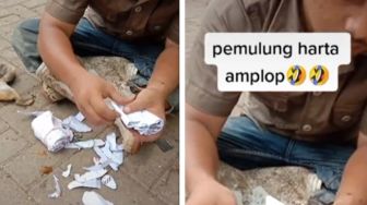 Viral Pemulung Temukan Segepok Amplop, Warganet Ikut Deg-degan Lihat Isinya