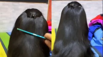 Viral Orang Sisiri Rambut Panjang Terurai, Warganet Syok Dikira Rambut Orang