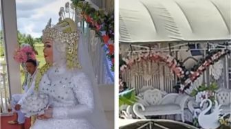 Viral Pengantin Bikin Pelaminan di Lokasi Tak Biasa, 'Tamunya Auto Nyeker'