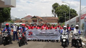 Bareng BNN, JNE Yogyakarta Galakkan Antinarkoba dan Safety Riding