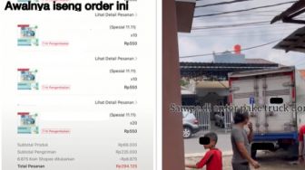 Iseng Order Barang Rp. 550 saat Promo 11.11, Wanita Kaget Rumahnya Didatangi Mobil Box