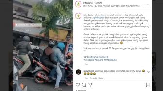 Viral Video Pemotor Berantem di Pinggir Jalan Sidoarjo Gegara Senggolan