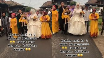 Viral Wanita Hamil Anak Kedua, Ngidam Jadi Pengantin sampai Diarak Keliling Kampung