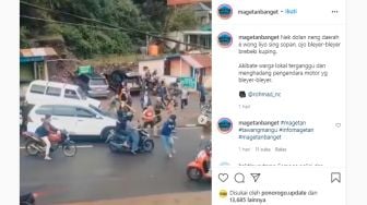 Video Viral! Bikin Telinga Pekak, Pengendara Motor 'Bleyer-bleyer' Dibubarkan Paksa Warga