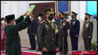 Jenderal Andika Perkasa Resmi Jabat Panglima TNI, Jenderal Dudung Abdurachman Jadi KSAD