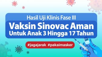 INFOGRAFIS: Hasil Uji Klinis Fase III Vaksin Sinovac Aman Untuk Anak 3 Hingga 17 Tahun