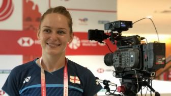 Lauren Smith Jadi Wartawan Dadakan di Indonesia Badminton Festival