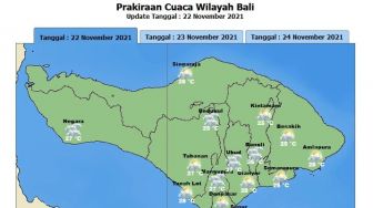 BMKG Minta Masyarakat Bali Waspadai Hujan Dan Angin Kencang Hari Ini Dan Besok