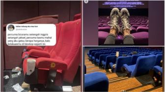 Viral Kursi Bioskop Penuh Sampah hingga Penonton Menaikkan Kaki, Bikin Geram Publik