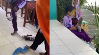 Cuma Punya Sepasang, Kakak Beradik Bergantian Pakai Sepatu Demi Bisa Sekolah