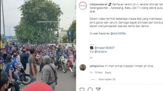 Video Detik-Detik Karawang Mencekam, Ratusan Orang dari 2 Kelompok Massa Bentrok