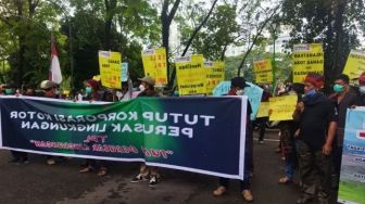 Aliansi Gerakan Rakyat Tutup TPL Geruduk DPRD Sumut, Ini Tuntutannya
