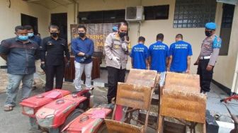Komplotan Pencuri Traktor Pembajak Sawah Dibekuk Polres Bantul