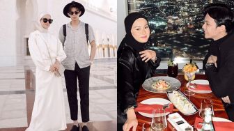 7 Potret Dinda Hauw dan Rey Mbayang Liburan di Dubai, Makan Malam di Burj Khalifa