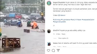 Viral Jalan Raya Tegar Beriman Bogor Banjir, Banyak Pengendara Berjatuhan