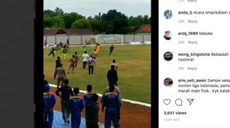 Final Cabor Sepak Bola Porprov Sumsel Ricuh dan Viral, Warganet: Malu Ih