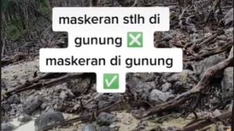 Pendaki Maskeran Pakai Belerang Langsung di Gunung, Pulang Auto Glow Up