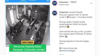 Viral Video Aksi Komplotan Pencuri Sepeda Motor di Jember Terekam CCTV