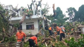 Ponpes di Sampang Rusak Tertimpa Pohon Tumbang, Seorang Santri Terluka