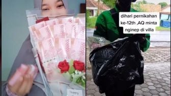 Anniversary Dikirim Buket Uang 12 Juta dari Suami, Warganet Salfok Ke Ojol