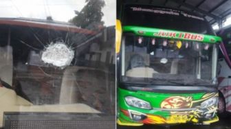 Pelemparan Bus di Wajo Kembali Terjadi, Dua Penumpang Luka Kena Serpihan Kaca