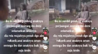 Viral Ibu Lindungi Anak Saat Semeru Erupsi, Wajahnya Hitam Kena Abu Vulkanik