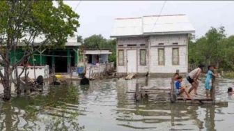 Jeritan Warga Muaragembong Bekasi Terkepung Banjir Rob