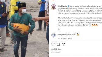 Ikan Mas Selamat dari Terjangan Awan Panas Semeru, Khofifah: MasyaAllah, Kun Fayakun