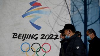 Libur Tahun Baru Imlek di China, Warga Foto-foto di Anjungan Olimpiade Musim Dingin