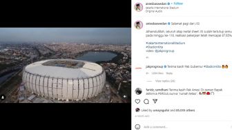 Pamer Video Atap Stadion JIS Selesai Terpasang, Anies: Alhamdulillah