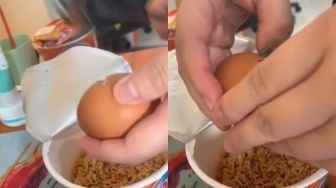 Niat Makan Mi Instan Pakai Telur Mentah, Pas Telur Dipecah Penampakannya Bikin Menjerit