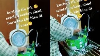 Emak-emak Korban TikTok Nekat Cuci Alat Penanak Nasi, Warganet Ngeri Rusak