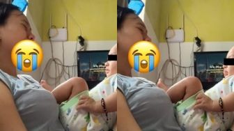 Viral Ibu Nangis Kejer Gegara Baby Blues, Reaksi Bayinya Tuai Perdebatan