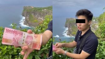 Viral Sultan Gadungan yang Buang Uang dari Tebing Ditangkap Polisi, Ini Faktanya